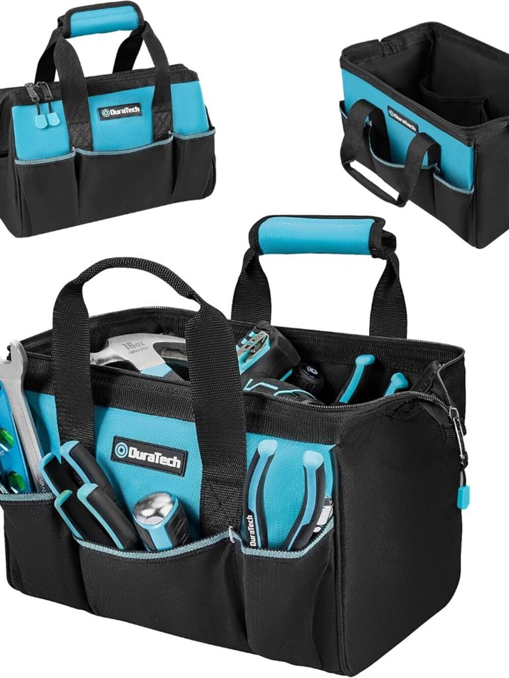 13-Inch Small Tool Bag with 9 Pockets, Tool Bags for Men Women, Toolbag with Thi